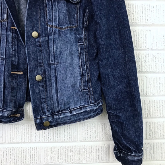 GAP Distressed Jean Jacket Denim Blue Small S - Picture 2 of 8